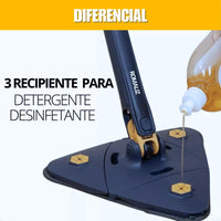 Mop Triangular 360° com Pano de Microfibra e Cabo Ajustável para Cantos