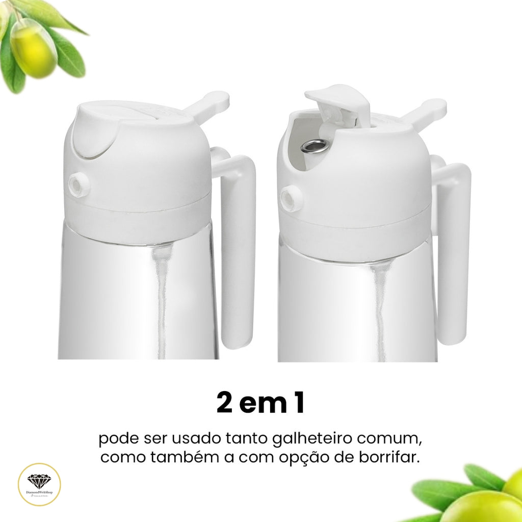 Azeiteiro Spray de Vidro 500 ml Preto