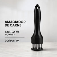 Amaciador de Carne Manual com Agulhas em Aço Inox 19 cm