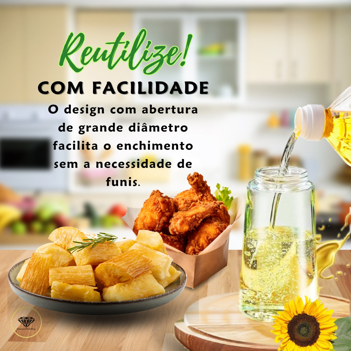 Azeiteiro Spray de Vidro 500 ml Preto