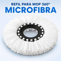 Refil de Microfibra para Mop Giratório 360 Lavável e Reutilizável