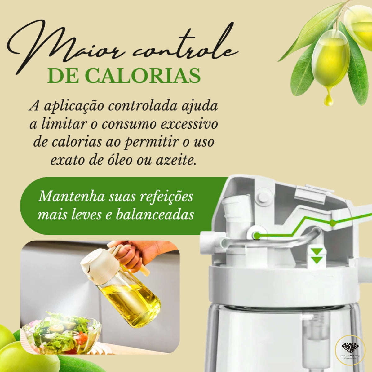 Azeiteiro Spray de Vidro 500 ml Preto