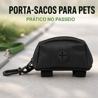 Bolsa Porta-Sacos Higiênicos para Pets com Clipe Preta e Portátil
