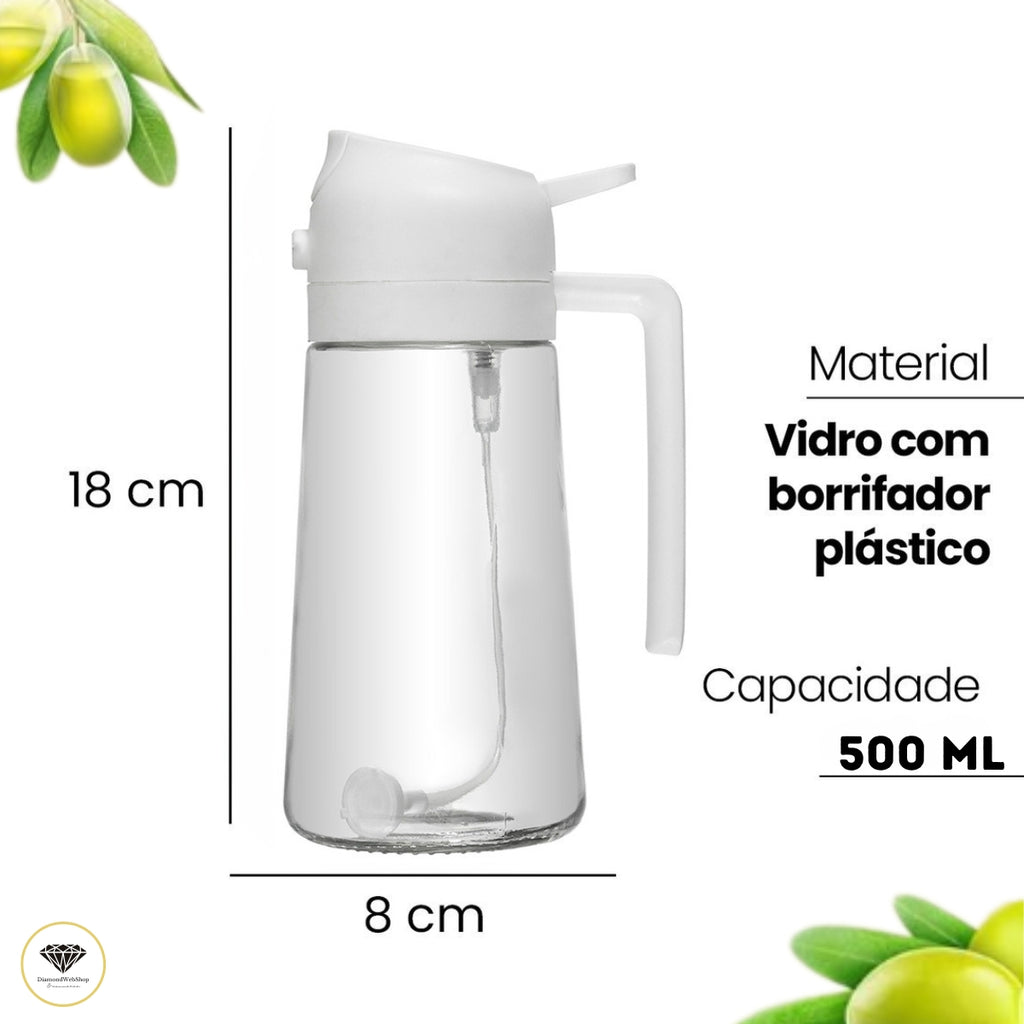 Azeiteiro Spray de Vidro 500 ml Preto