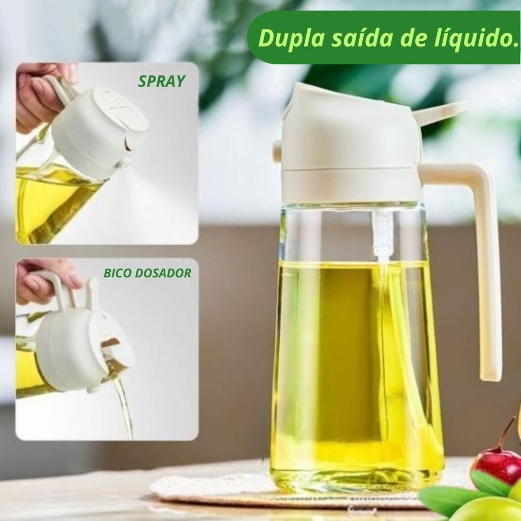 Azeiteiro Spray de Vidro 500 ml Preto