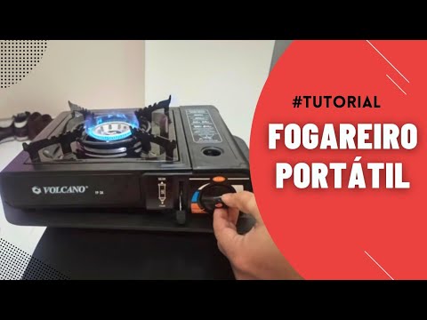 Vídeo ilustrativo de fogareiro portátil a butano. Modelo equivalente: medidas e acessórios podem variar. Confira as características e os itens inclusos na descrição.